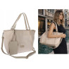 Torebka Damska łódka Shopper Torba na Ramię Listonoszka CC6692 Beżowa