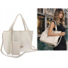 Torebka Damska A4 łódka Shopper Torba na Ramię Listonoszka CC6692 Beżowa