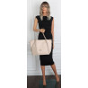 Torebka Damska łódka Shopper Torba na Ramię Listonoszka CC6692 Beżowa