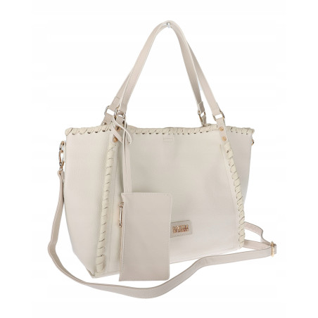 Torebka Damska A4 łódka Shopper Torba na Ramię Listonoszka CC6692 Beżowa