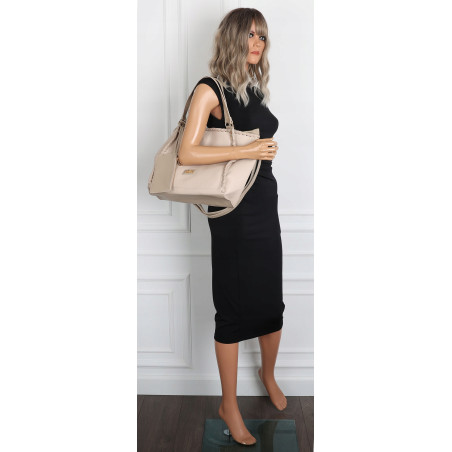 Torebka Damska łódka Shopper Torba na Ramię Listonoszka CC6692 Beżowa