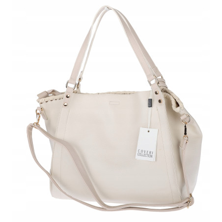 Torebka Damska A4 łódka Shopper Torba na Ramię Listonoszka CC6692 Beżowa