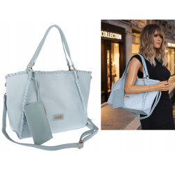 Torebka Damska A4 łódka Shopper Torba na Ramię Listonoszka CC6692 Niebieska