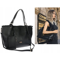 Torebka Damska A4 łódka Shopper Torba na Ramię Listonoszka CC6692 Czarna