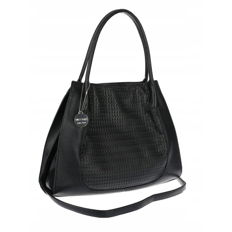 Torebka damska shopper duża pojemna na ramię elegancka torba BS6881 Czarna