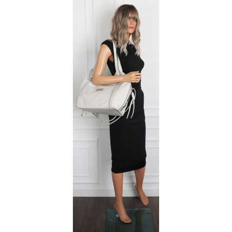 Torebka Damska Worek Shopper Torba na Ramię duża pajemna CH2166 Szara