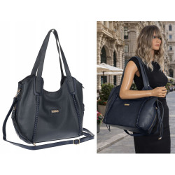 Torebka Damska Worek Shopper Torba na Ramię duża pajemna CH2166 Granatowa