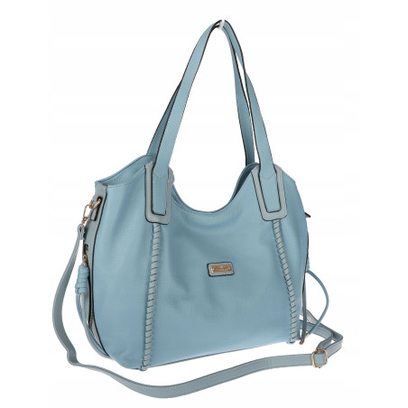 Torebka Damska Worek Shopper Torba na Ramię duża pajemna CH2166 Niebieska