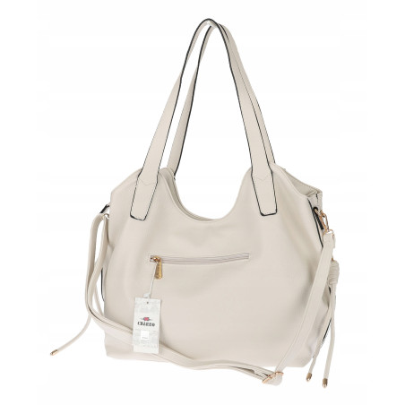 Torebka Damska Worek Shopper Torba na Ramię duża pajemna CH2166 Beżowa