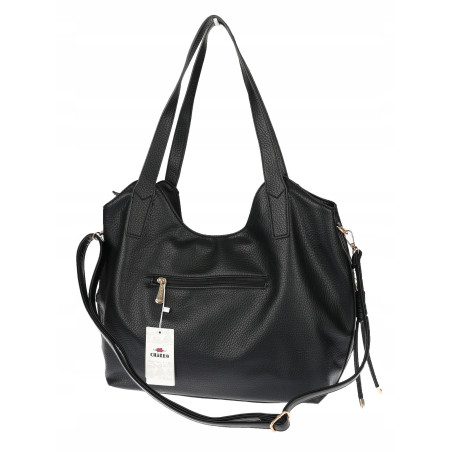 Torebka Damska Worek Shopper Torba na Ramię duża pajemna CH2166 Czarna