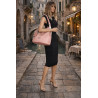 Torebka damska worek shopper duża pojemna na ramię modna CH66816 Różowa