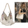 Torebka damska worek shopper duża pojemna na ramię modna CH66816 Beżowa