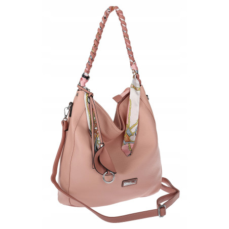 Torebka damska worek shopper duża pojemna na ramię modna CH66816 Różowa