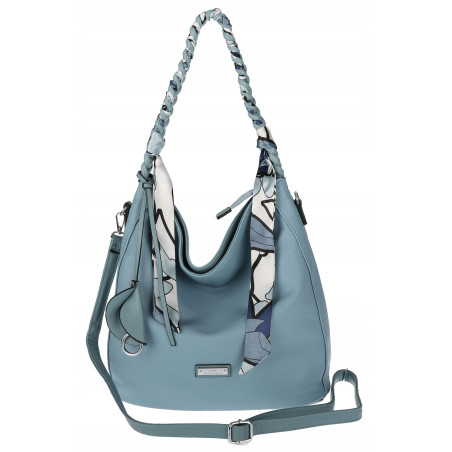 Torebka damska worek shopper duża pojemna na ramię modna CH66816 Niebieska