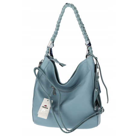 Torebka damska worek shopper duża pojemna na ramię modna CH66816 Niebieska