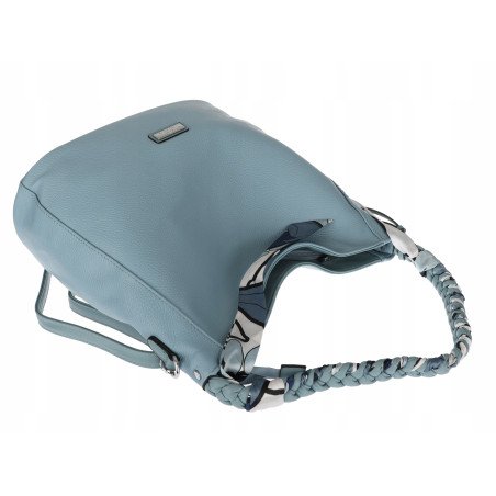 Torebka damska worek shopper duża pojemna na ramię modna CH66816 Niebieska