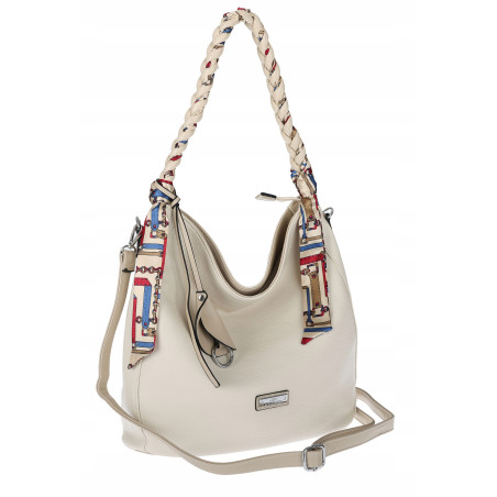 Torebka damska worek shopper duża pojemna na ramię modna CH66816 Beżowa