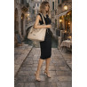 Torebka damska worek shopper duża pojemna na ramię modna CH66816 Beżowa