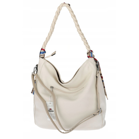 Torebka damska worek shopper duża pojemna na ramię modna CH66816 Beżowa