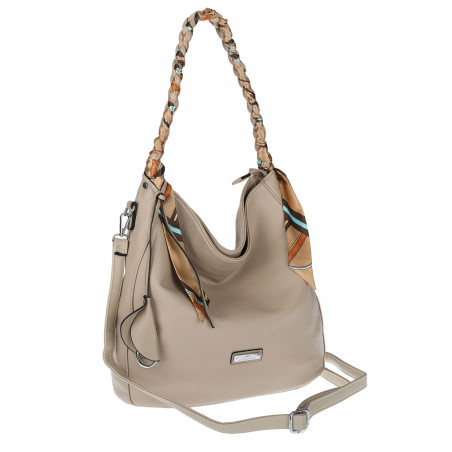 Torebka damska worek shopper duża pojemna na ramię modna CH66816 Beżowa