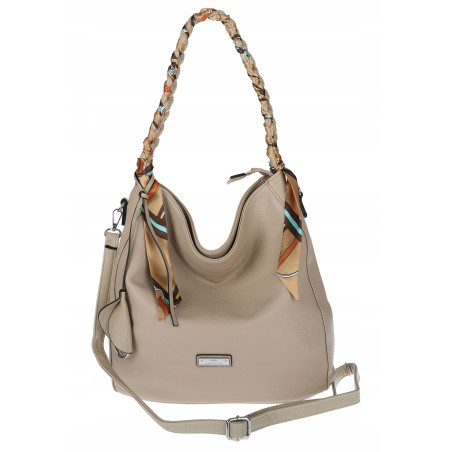 Torebka damska worek shopper duża pojemna na ramię modna CH66816 Beżowa