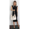 Torebka damska worek shopper duża pojemna na ramię modna CH66816 Beżowa