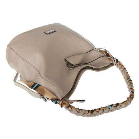 Torebka damska worek shopper duża pojemna na ramię modna CH66816 Beżowa