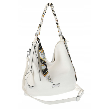 Torebka damska worek shopper duża pojemna na ramię modna CH66816 Biała
