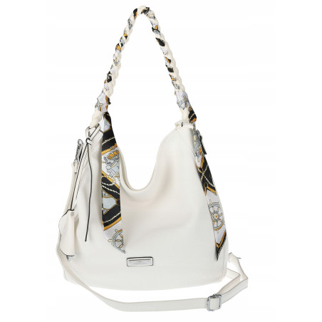 Torebka damska worek shopper duża pojemna na ramię modna CH66816 Biała