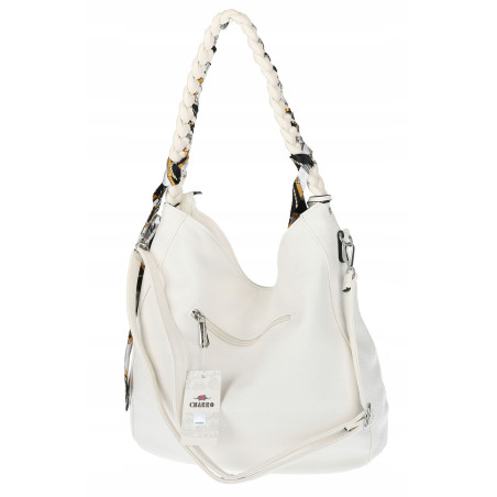 Torebka damska worek shopper duża pojemna na ramię modna CH66816 Biała