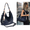 Torebka damska worek shopper duża pojemna na ramię modna CH66816 Granatowa