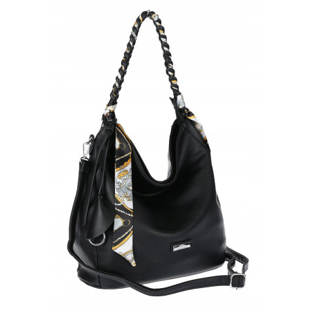 Torebka damska worek shopper duża pojemna na ramię modna CH66816 Czarna