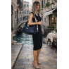 Torebka damska worek shopper duża pojemna na ramię modna CH66816 Granatowa