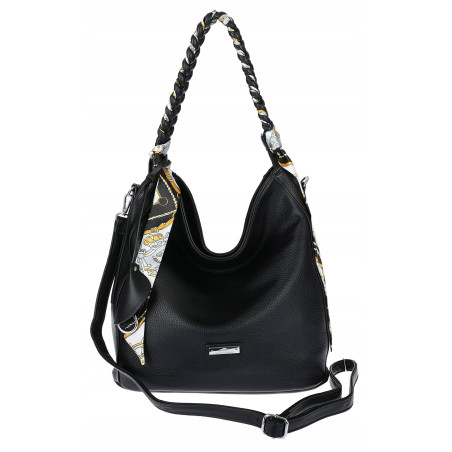 Torebka damska worek shopper duża pojemna na ramię modna CH66816 Czarna