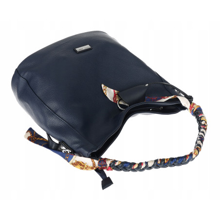 Torebka damska worek shopper duża pojemna na ramię modna CH66816 Granatowa