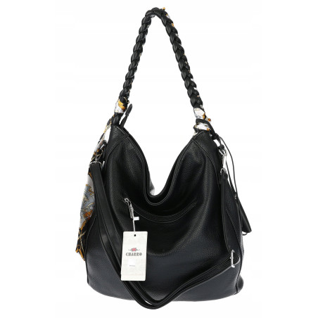 Torebka damska worek shopper duża pojemna na ramię modna CH66816 Czarna