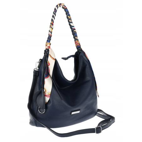 Torebka damska worek shopper duża pojemna na ramię modna CH66816 Granatowa