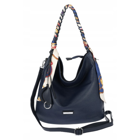 Torebka damska worek shopper duża pojemna na ramię modna CH66816 Granatowa
