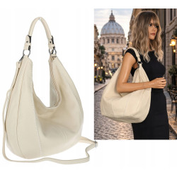 Torebka damska worek shopper pojemna na ramię modna torba LH6008 Beżowa