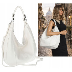 Torebka damska worek shopper pojemna na ramię modna torba LH6008 Biała