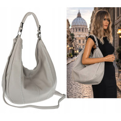 Torebka damska worek shopper pojemna na ramię modna torba LH6008 Szara