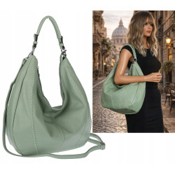 Torebka damska worek shopper pojemna na ramię modna torba LH6008 Zielona
