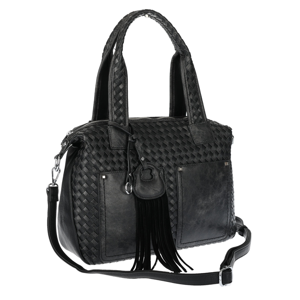 Torebka damska shopper pojemna na ramię do ręki modna torba MC865 Czarna