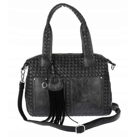 Torebka damska shopper pojemna na ramię do ręki modna torba MC865 Czarna