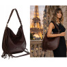 Torebka damska shopper worek elegancka lekka listonoszka JC006 Czekoladowa