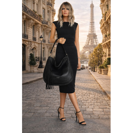Torebka damska shopper worek elegancka lekka torba listonoszka JC006 Czarna