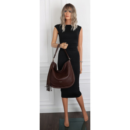 Torebka damska shopper worek elegancka lekka listonoszka JC006 Czekoladowa