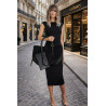 Torebka damska shopper duża zamszowa na ramię elegancka torba R967 Czarna