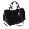 Torebka damska shopper duża zamszowa na ramię elegancka torba R967 Czarna