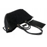 Torebka damska shopper duża zamszowa na ramię elegancka torba R967 Czarna